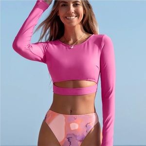 CUPSHIE summer dreaming long sleeve bathing suit top size XL